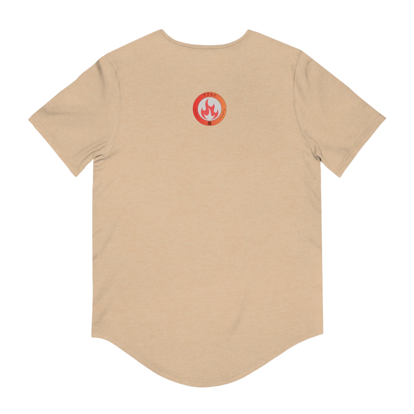 Fire Crest Kanji Men's Jersey Curved Hem Tee Shirt