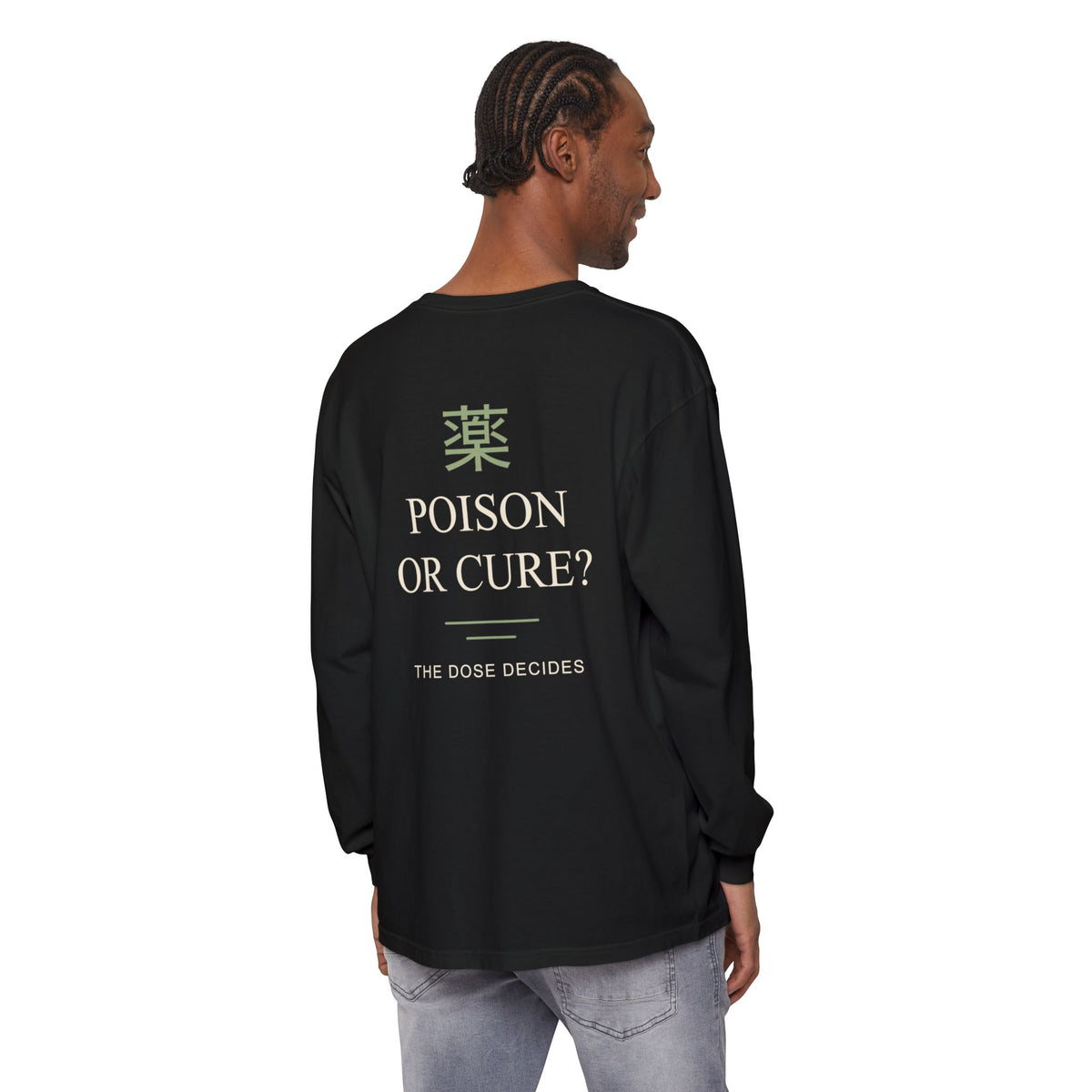 The Dose Makes Kanji Long Sleeve Tee | Inspired by Maomao from The Apothecary Diaries