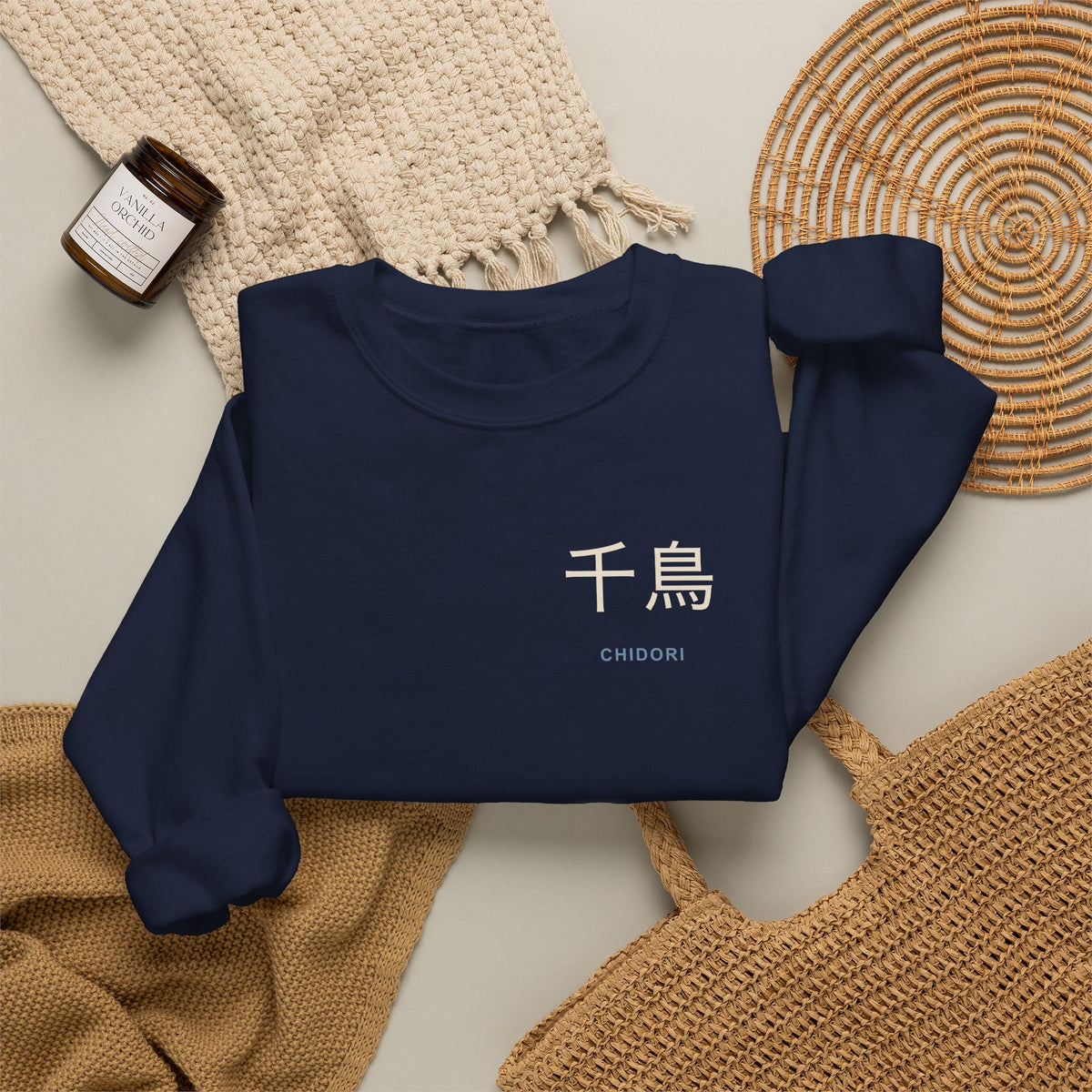 Thunder Strike Kanji Anime Crewneck Sweatshirt | Ninja Japanese Streetwear