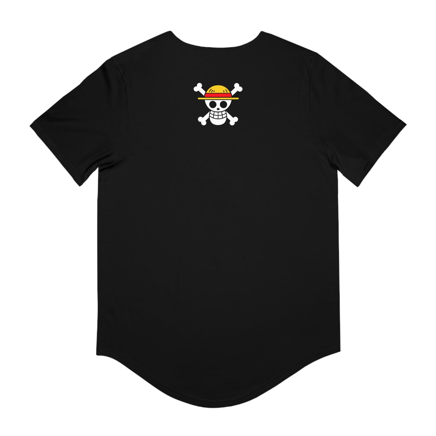 One Piece Straw Hat Men's Jersey Curved Hem Tee Shirt