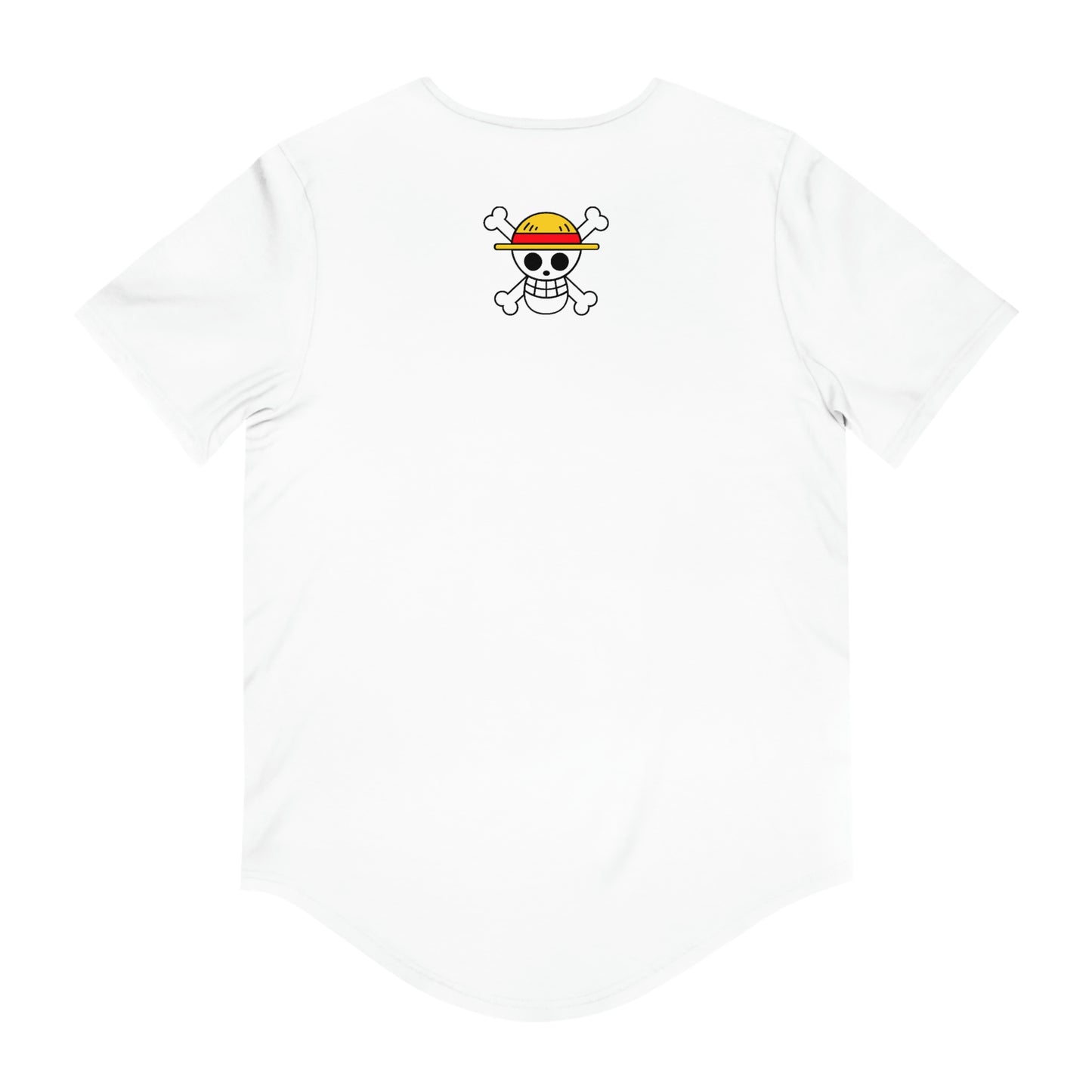 One Piece Straw Hat Men's Jersey Curved Hem Tee Shirt