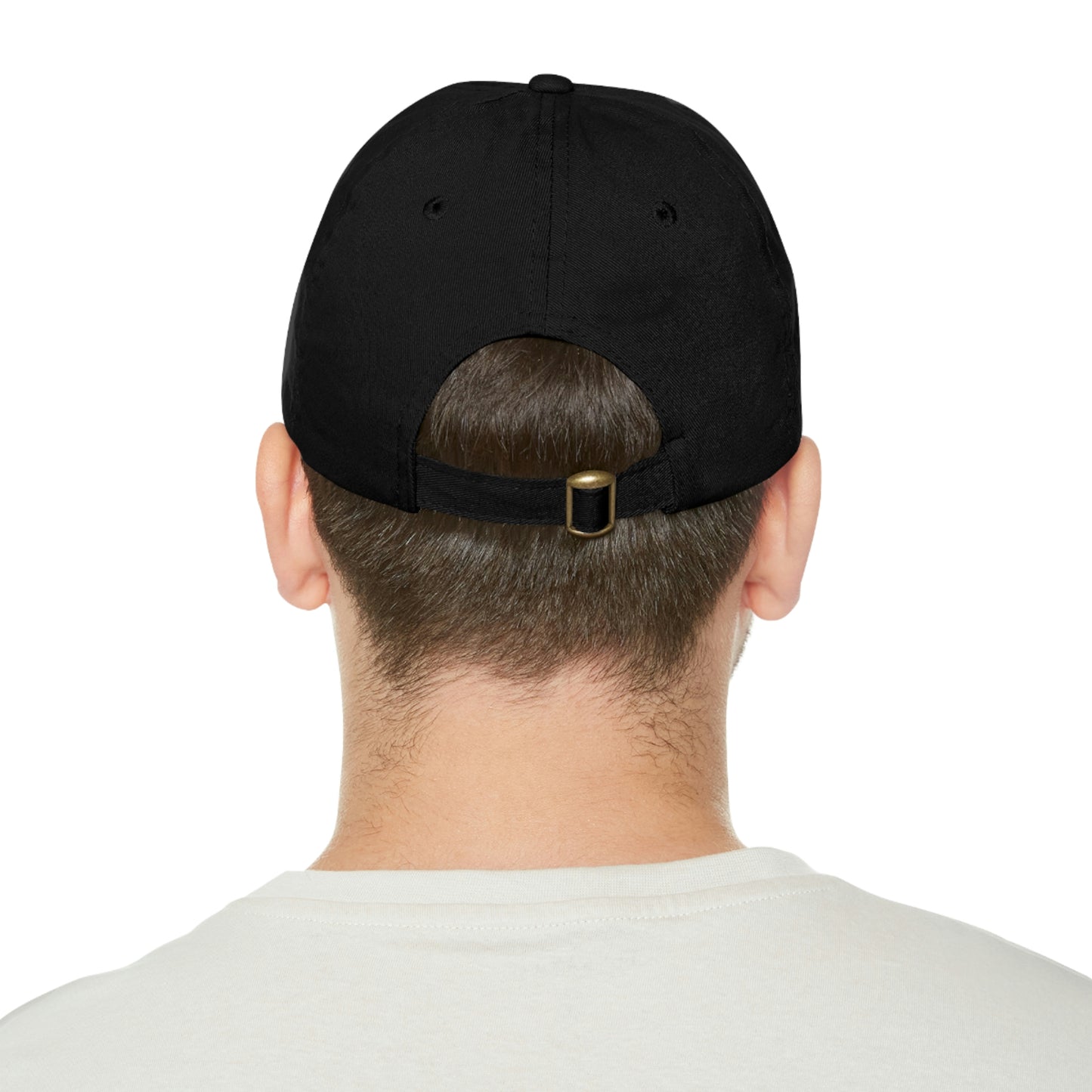 One Piece Straw Hat Dad Hat with Leather Patch