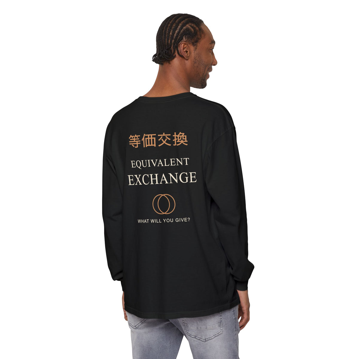 Equal Exchange Kanji Long Sleeve Tee | Inspired by Edward and Alphonse Elric from Fullmetal Alchemist