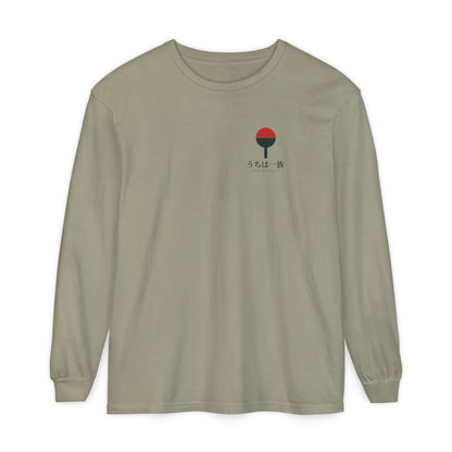 Clan Fan Crest Kanji Long Sleeve Tee | Inspired by the Uchiha clan of Naruto