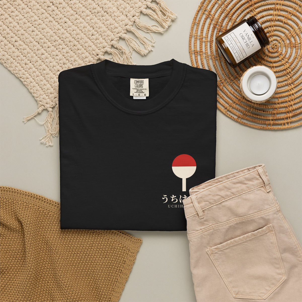 Clan Fan Crest Kanji Anime Tee | うちは一族 Ninja Japanese Streetwear