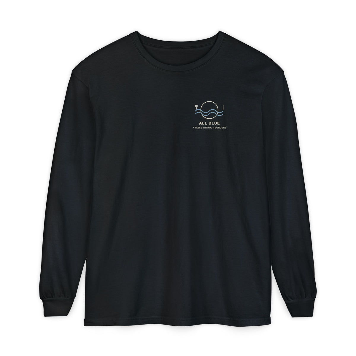 All Blue Table Minimalist Anime Long Sleeve Tee | Pirate Japanese Streetwear