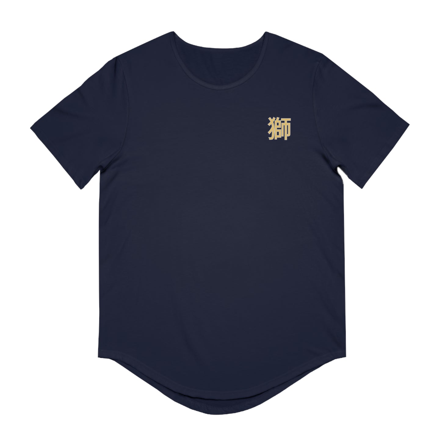 Lion Crest Kanji Men's Jersey Curved Hem Tee Shirt