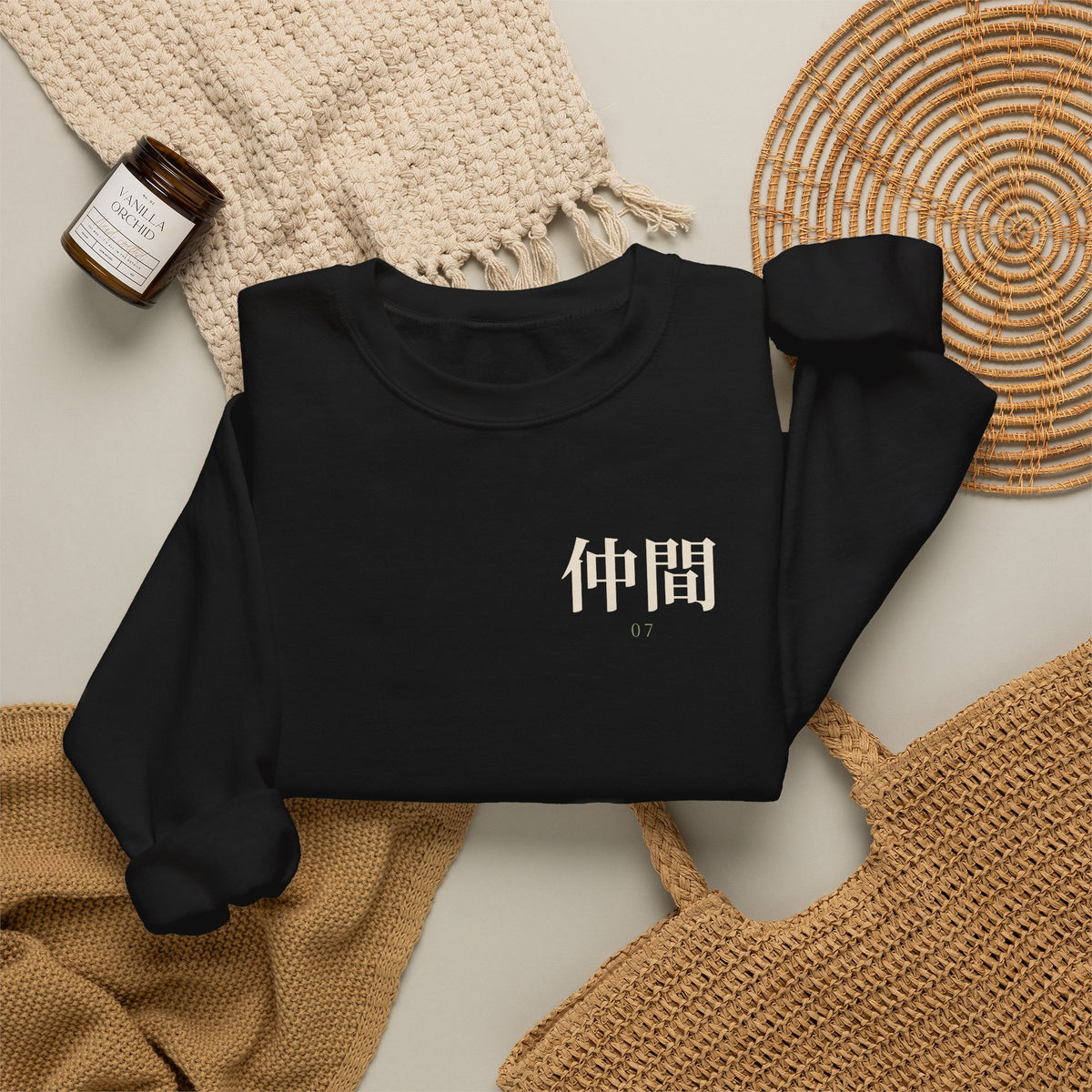 Seventh Lesson Kanji Anime Crewneck Sweatshirt | Ninja Japanese Streetwear