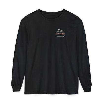 Easy Revenge Letter Quote Long Sleeve Tee | Inspired by Aki Hayakawa and Himeno from Chainsaw Man