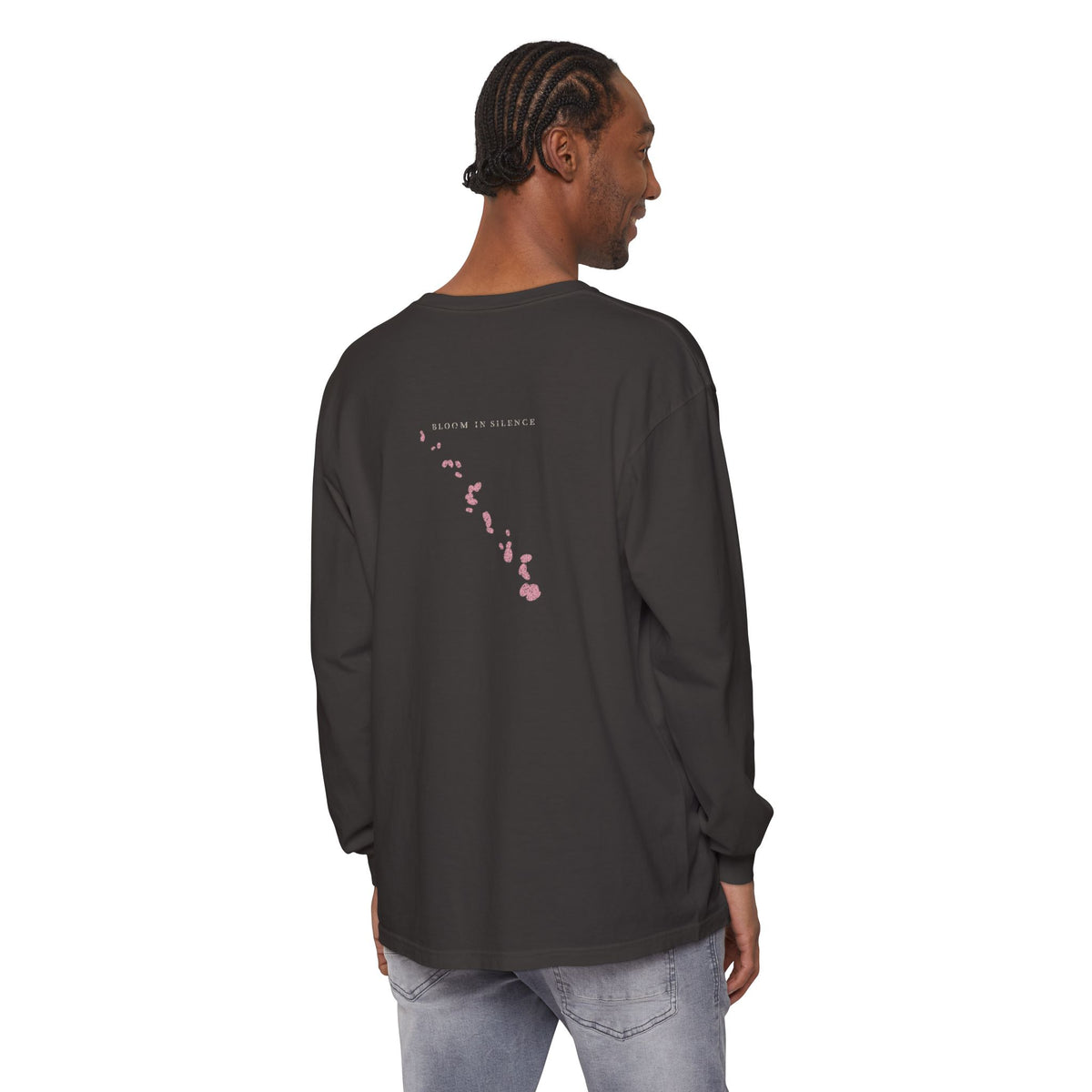 Quiet Bloom Kanji Long Sleeve Tee | Inspired by Byakuya Kuchiki from Bleach
