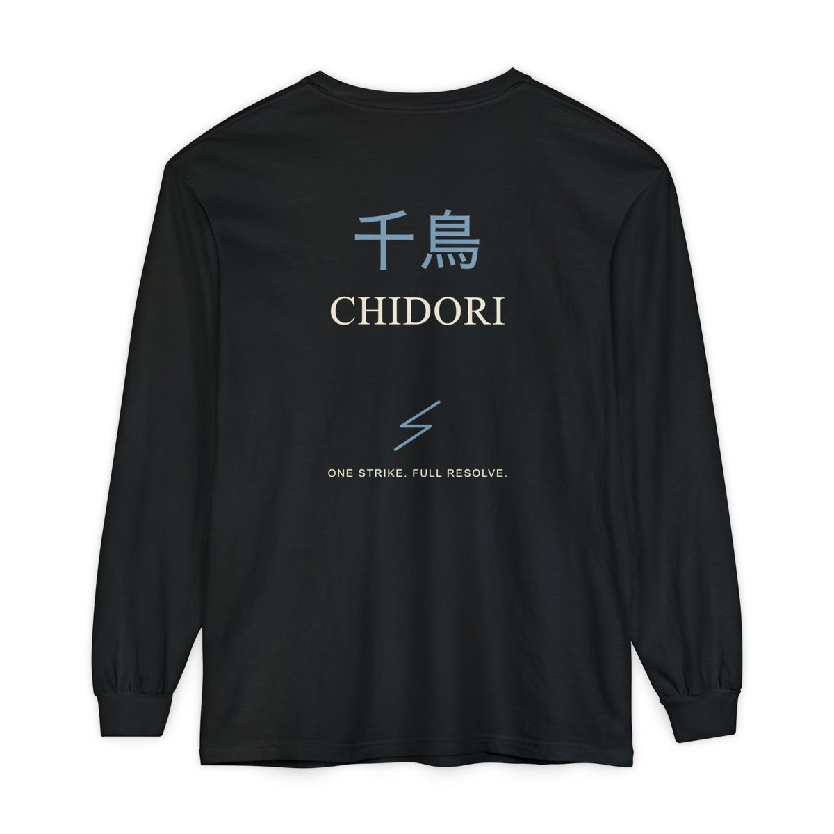 Thunder Strike Kanji Anime Long Sleeve Tee | Ninja Japanese Streetwear