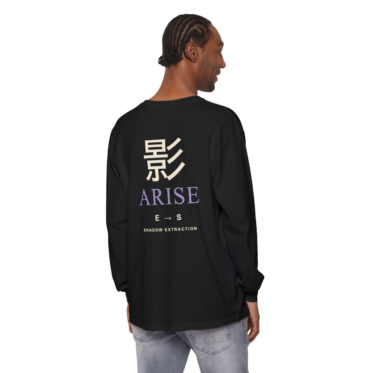 Shadow Rank Kanji Anime Long Sleeve Tee | Shadow Rank Gym Japanese Streetwear