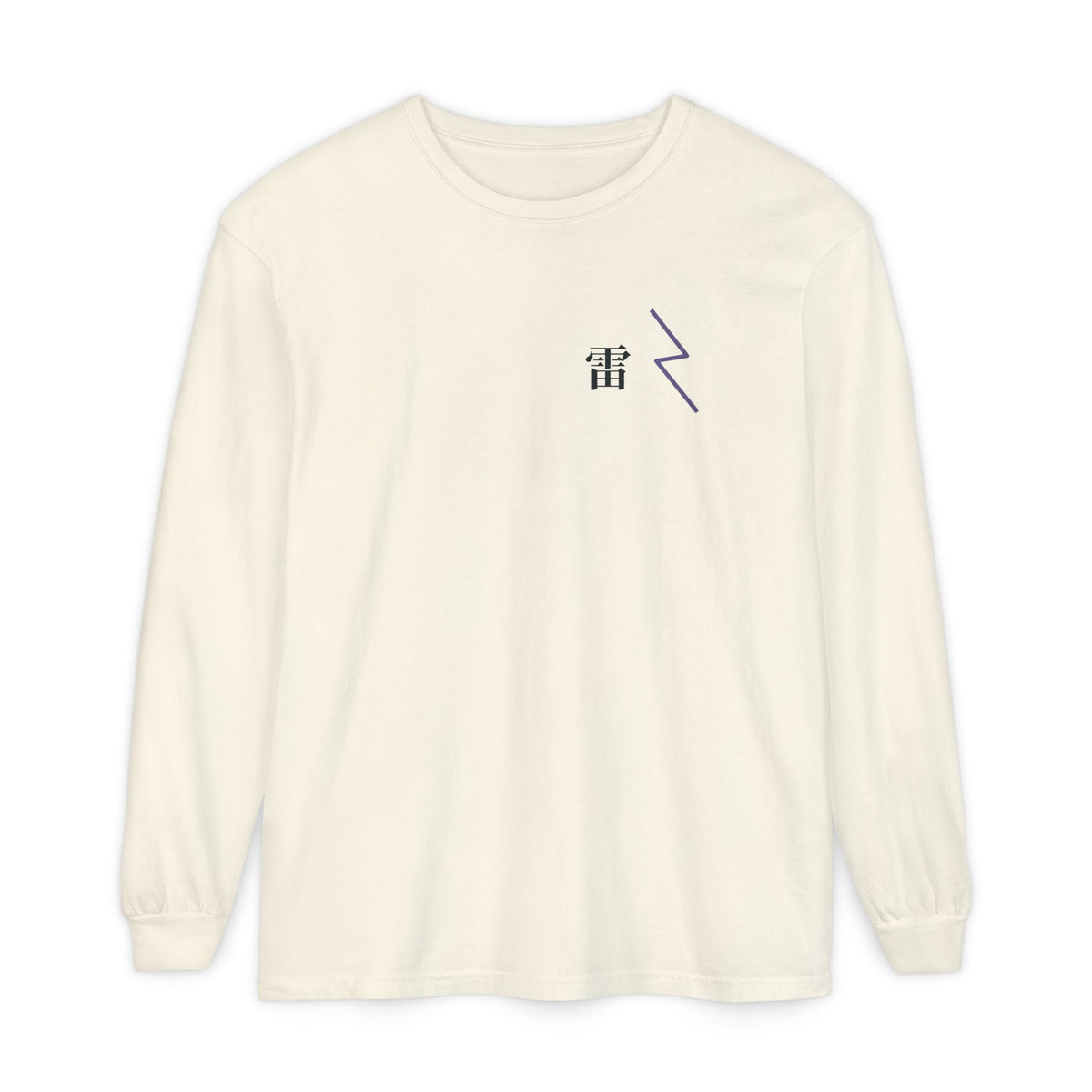Storm Flame Kanji Anime Long Sleeve Tee | Clan Crest Japanese Streetwear