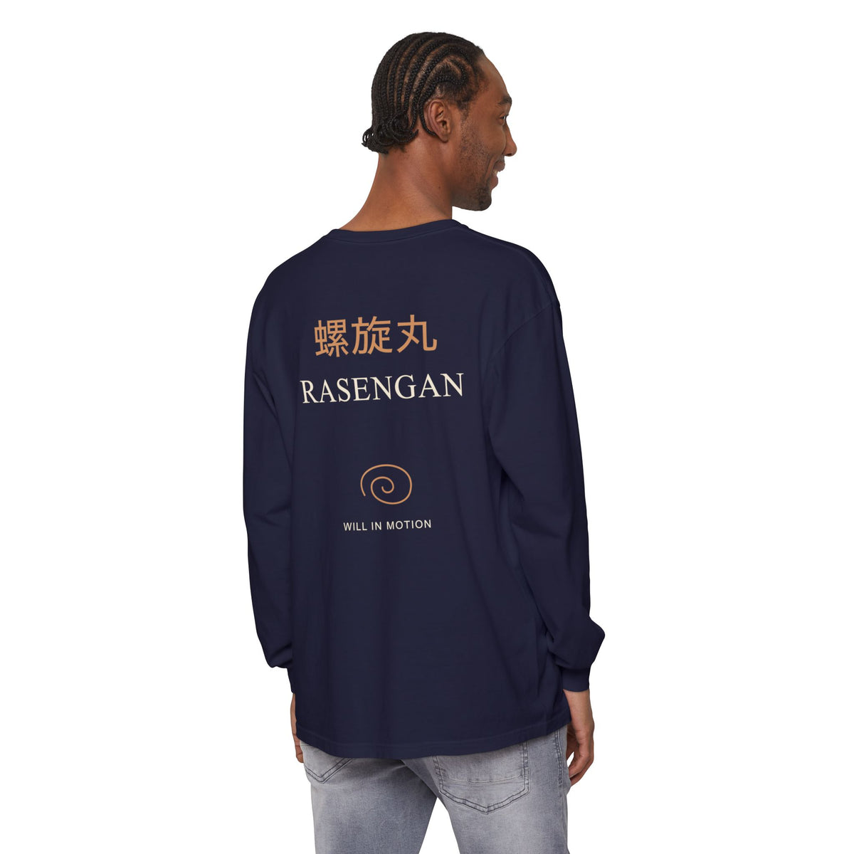 Spiral Will Kanji Anime Long Sleeve Tee | Ninja Japanese Streetwear