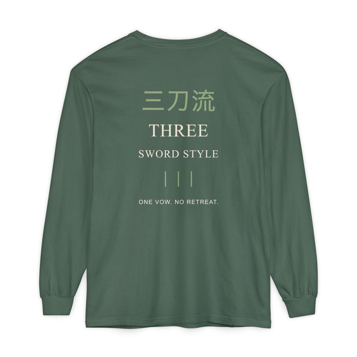 Threefold Vow Kanji Long Sleeve Tee | Inspired by Roronoa Zoro from One Piece