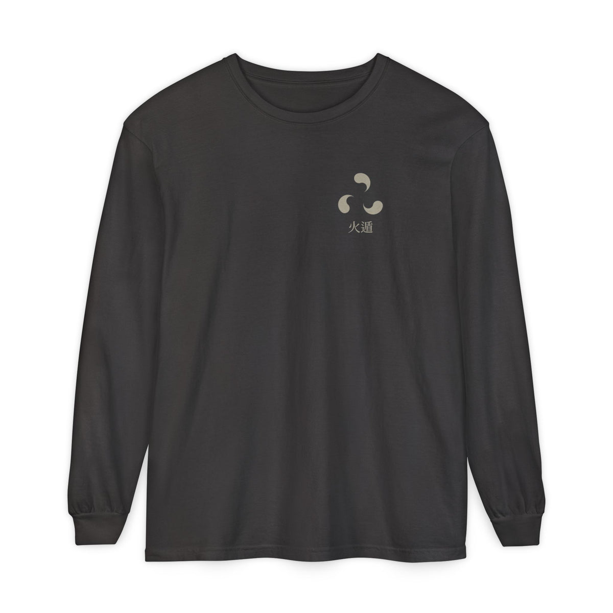 Ember Legacy Minimalist Anime Long Sleeve Tee | Fire Release Kanji Japanese Streetwear