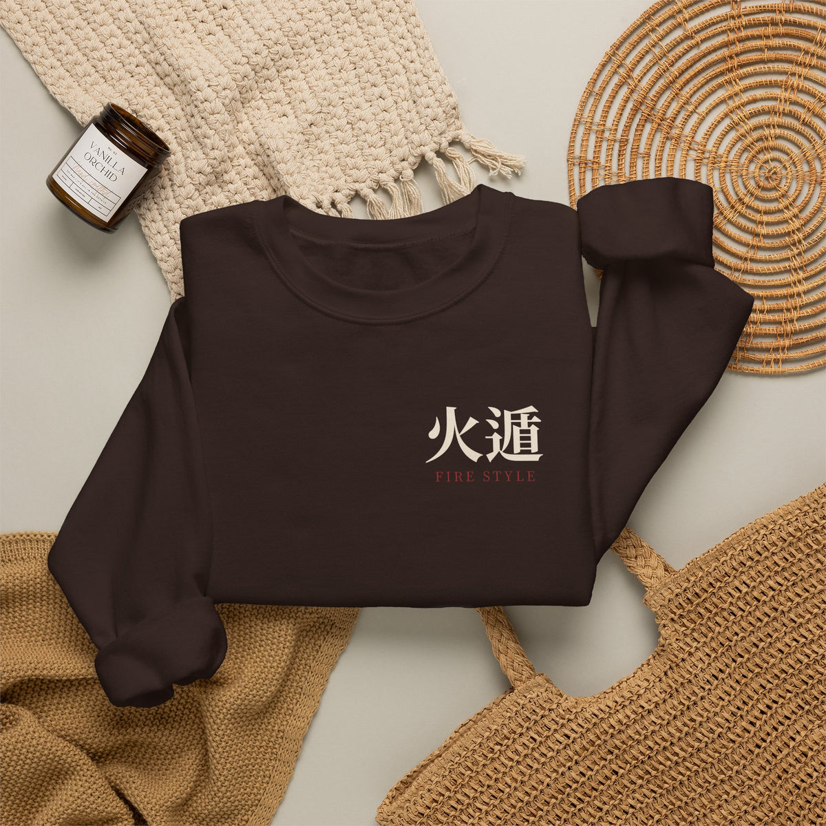 Ember Lineage Kanji Anime Crewneck Sweatshirt | Ninja Japanese Streetwear