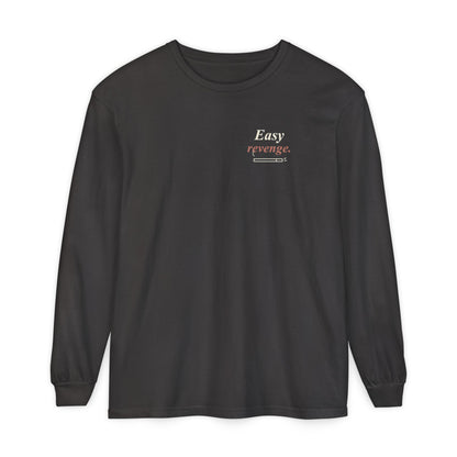 Easy Revenge Letter Quote Long Sleeve Tee | Inspired by Aki Hayakawa and Himeno from Chainsaw Man