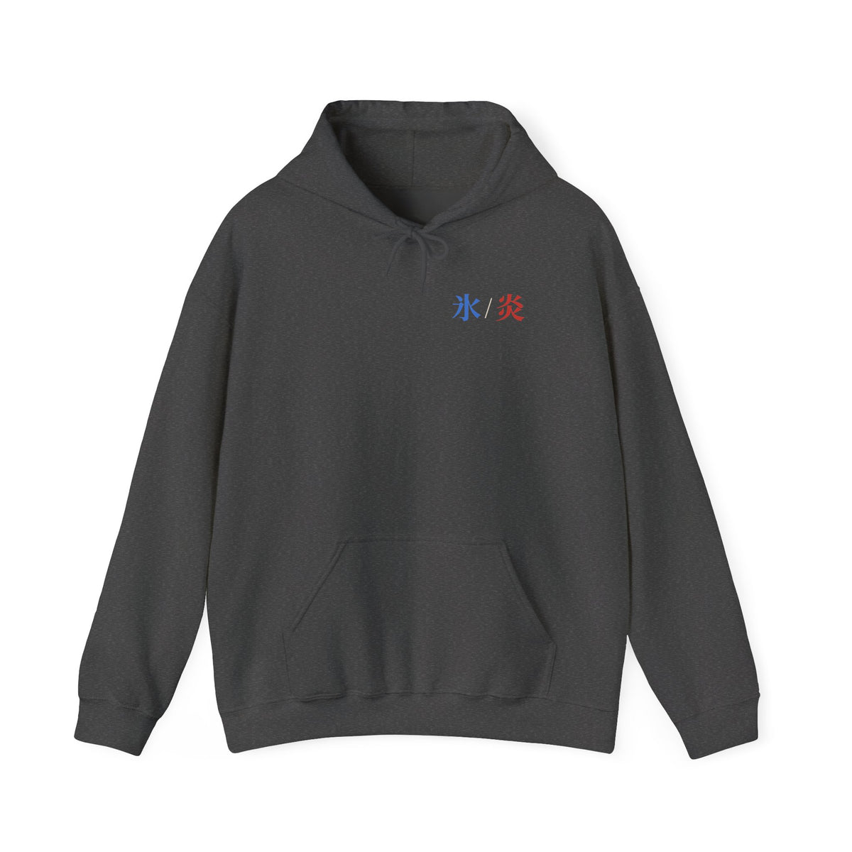 Dual Temperature Kanji Anime Hoodie | Ice and Fire Japanese Streetwear