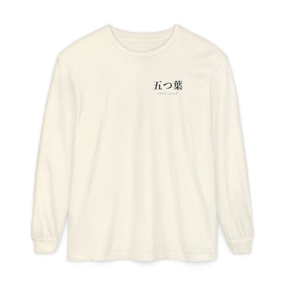 Five Leaf Kanji Long Sleeve Tee | Inspired by Asta from Black Clover