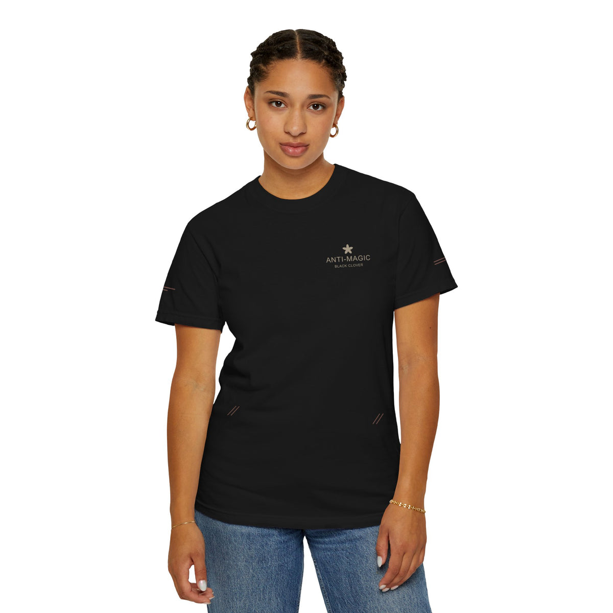 Anti-Magic Edge Edition Heavyweight Tee in Black — studio front lifestyle — front view