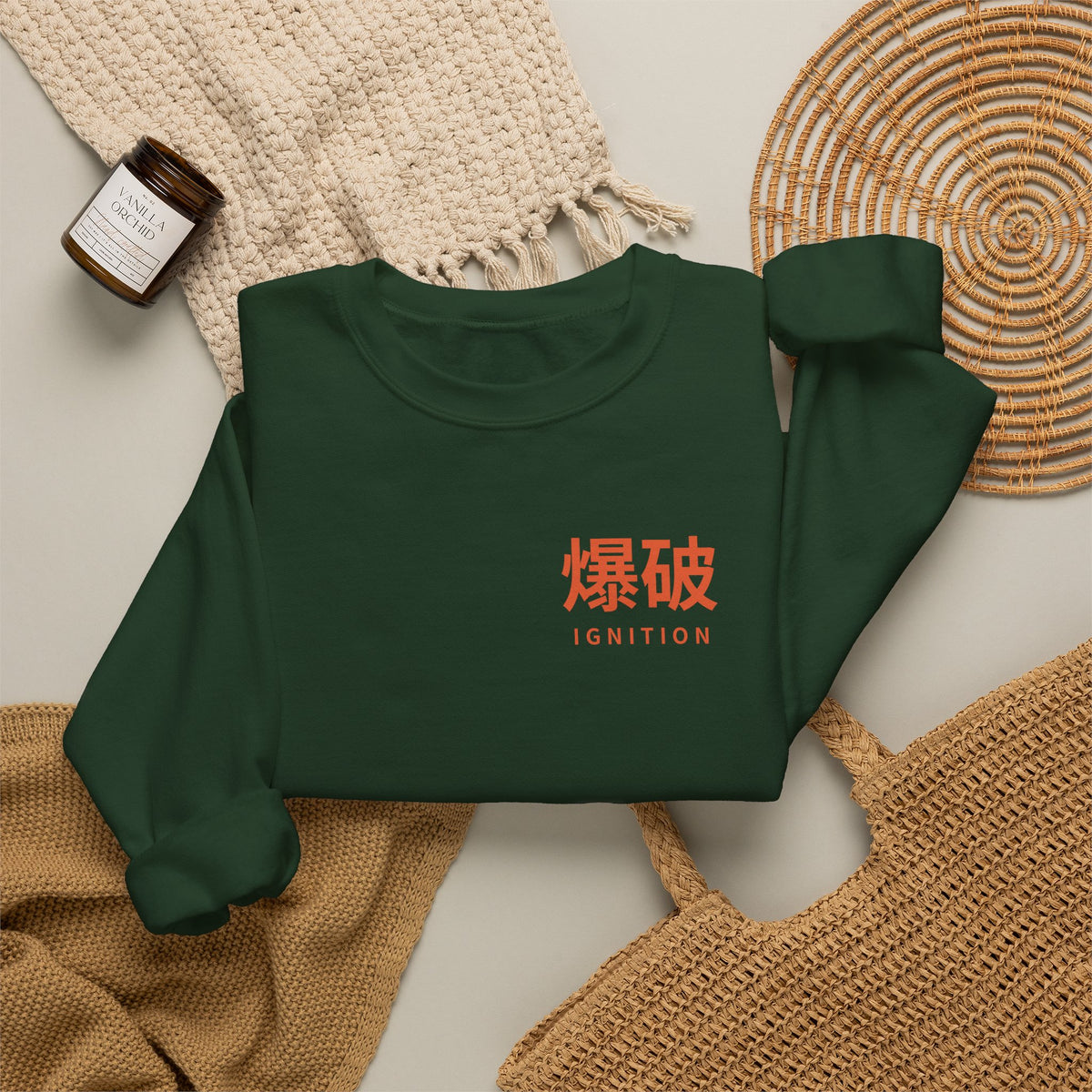 Ignition Kanji Anime Crewneck Sweatshirt | Explosion Japanese Streetwear