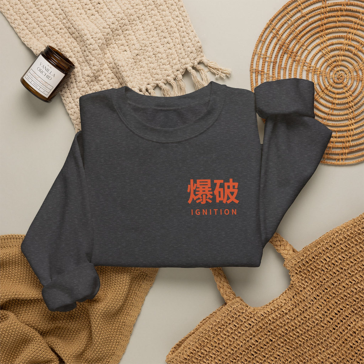 Ignition Kanji Anime Crewneck Sweatshirt | Explosion Japanese Streetwear