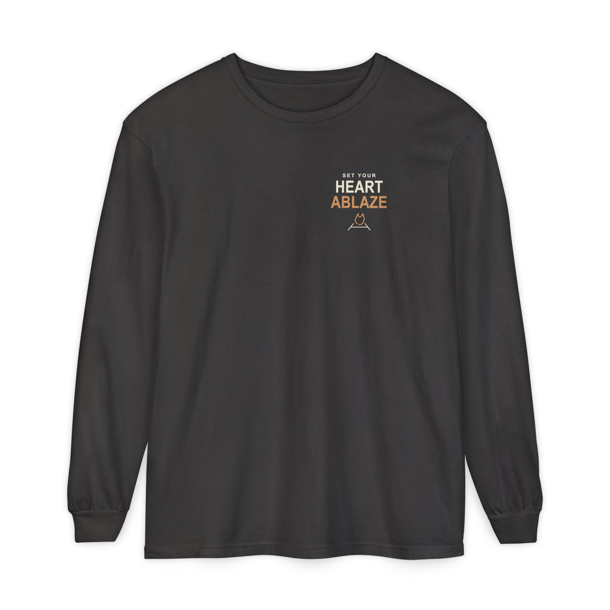 Heart Ablaze Anime Quote Long Sleeve Tee | Demon Hunter Japanese Streetwear