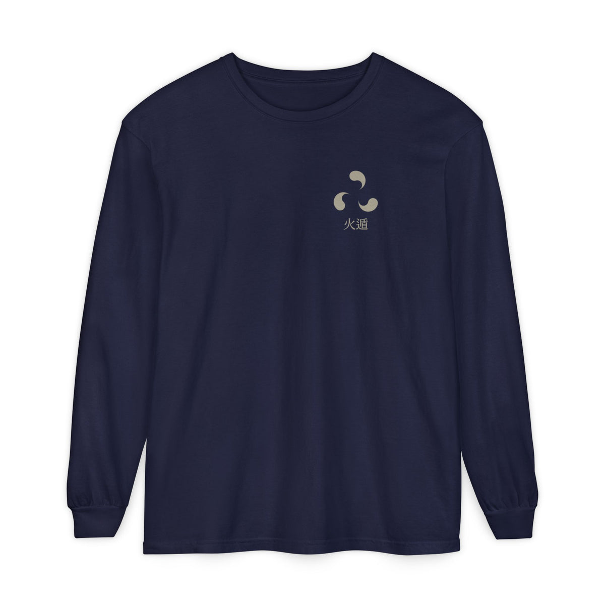 Ember Legacy Minimalist Anime Long Sleeve Tee | Fire Release Kanji Japanese Streetwear