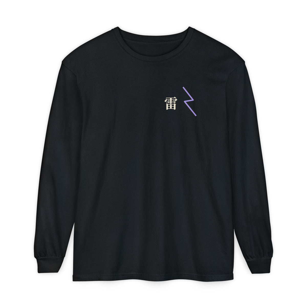 Storm Flame Kanji Anime Long Sleeve Tee | Clan Crest Japanese Streetwear