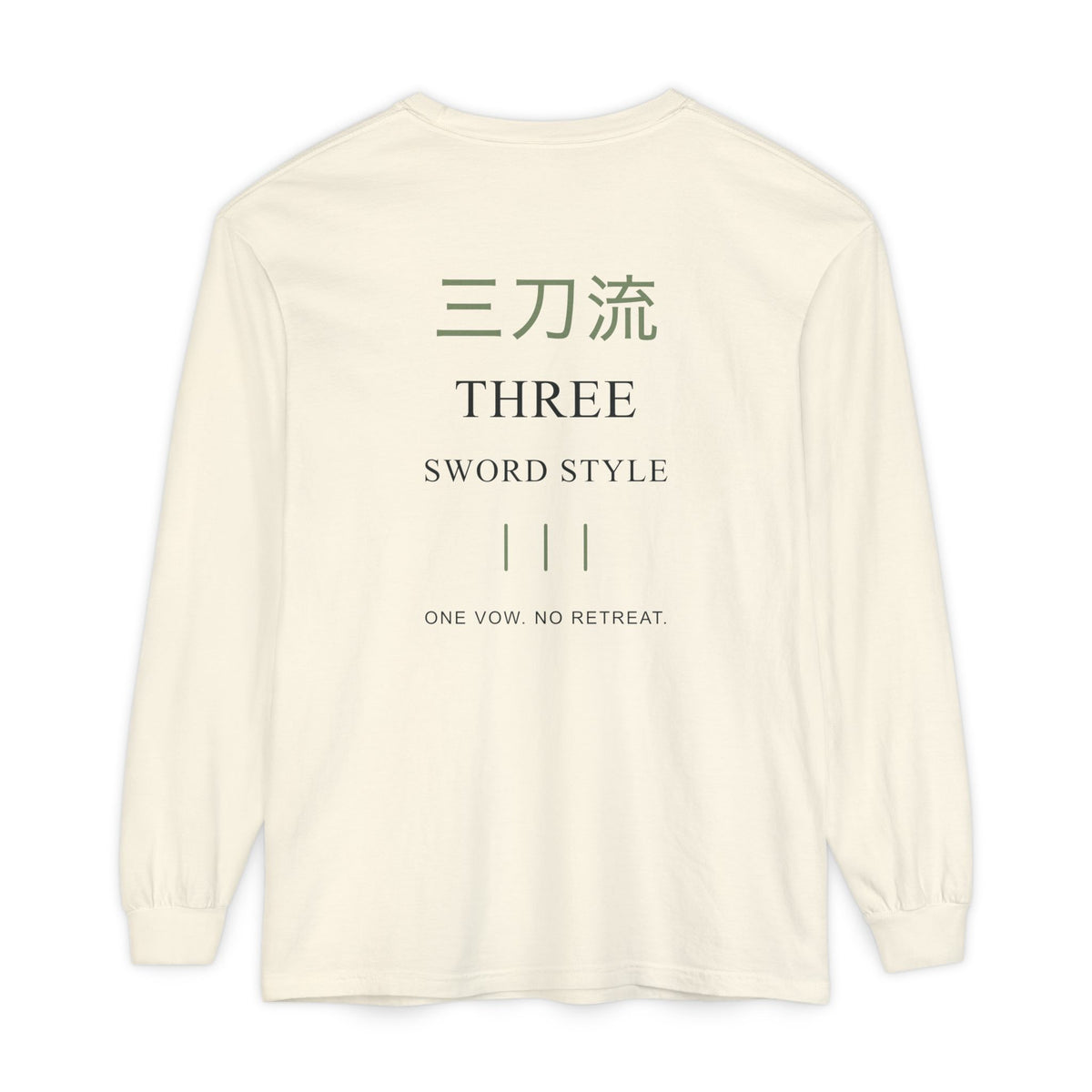 Threefold Vow Kanji Long Sleeve Tee | Inspired by Roronoa Zoro from One Piece