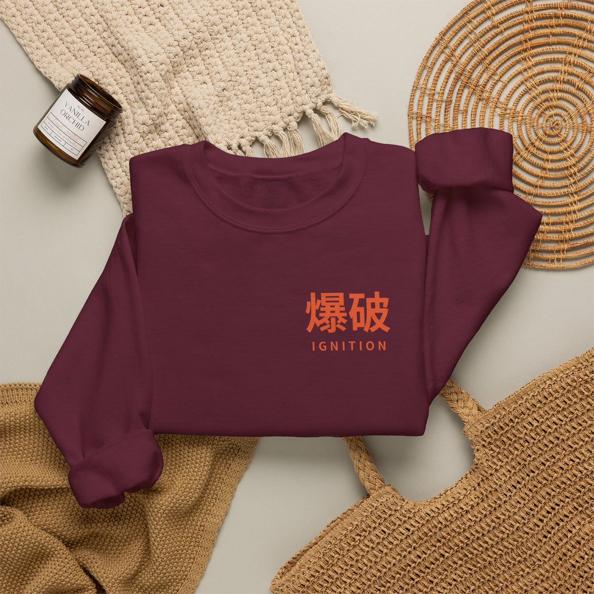 Ignition Kanji Anime Crewneck Sweatshirt | Explosion Japanese Streetwear