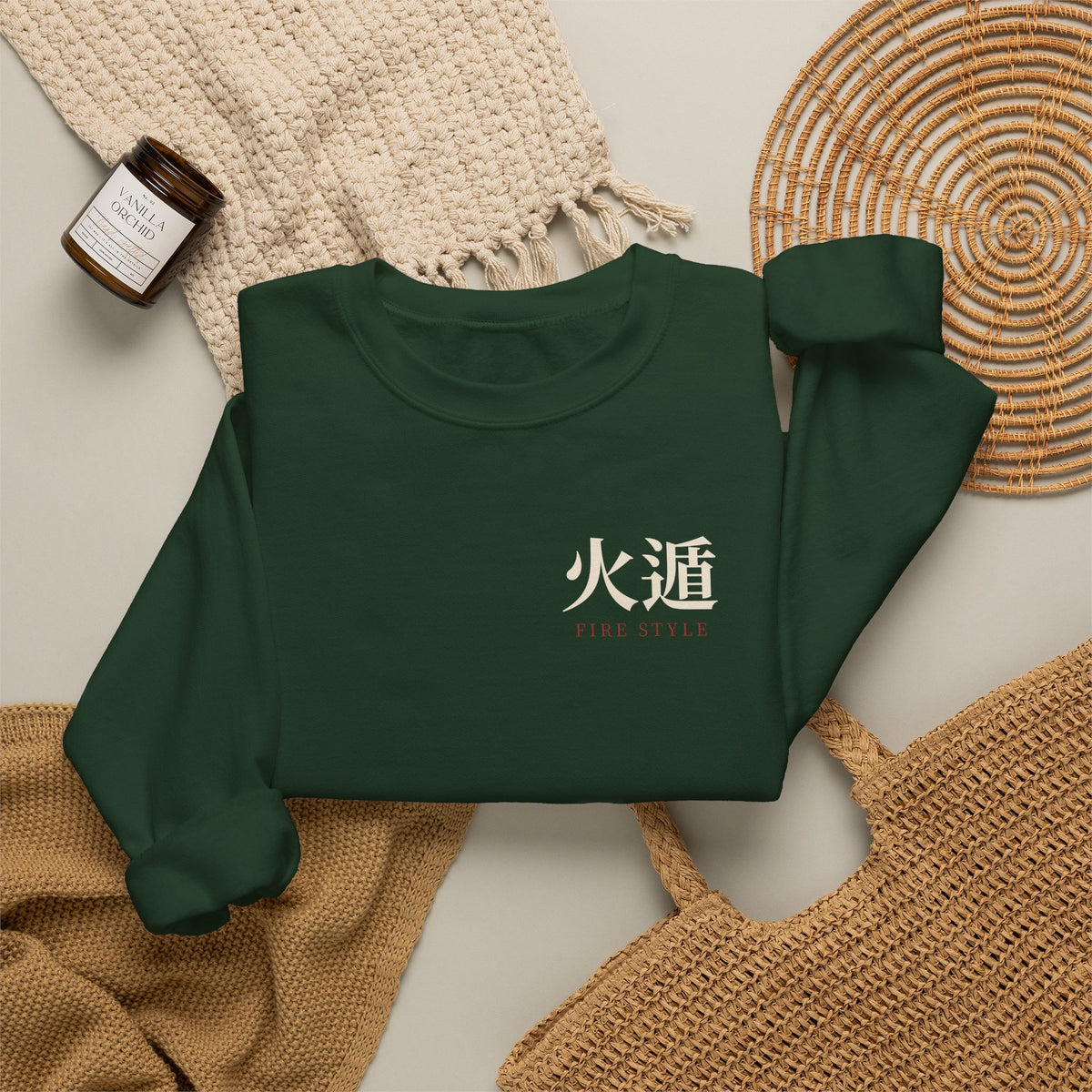 Ember Lineage Kanji Anime Crewneck Sweatshirt | Ninja Japanese Streetwear