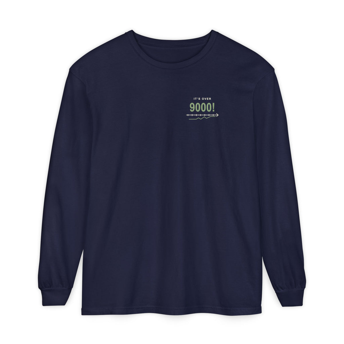 Over Nine Thousand Anime Quote Long Sleeve Tee | Power Level Japanese Streetwear
