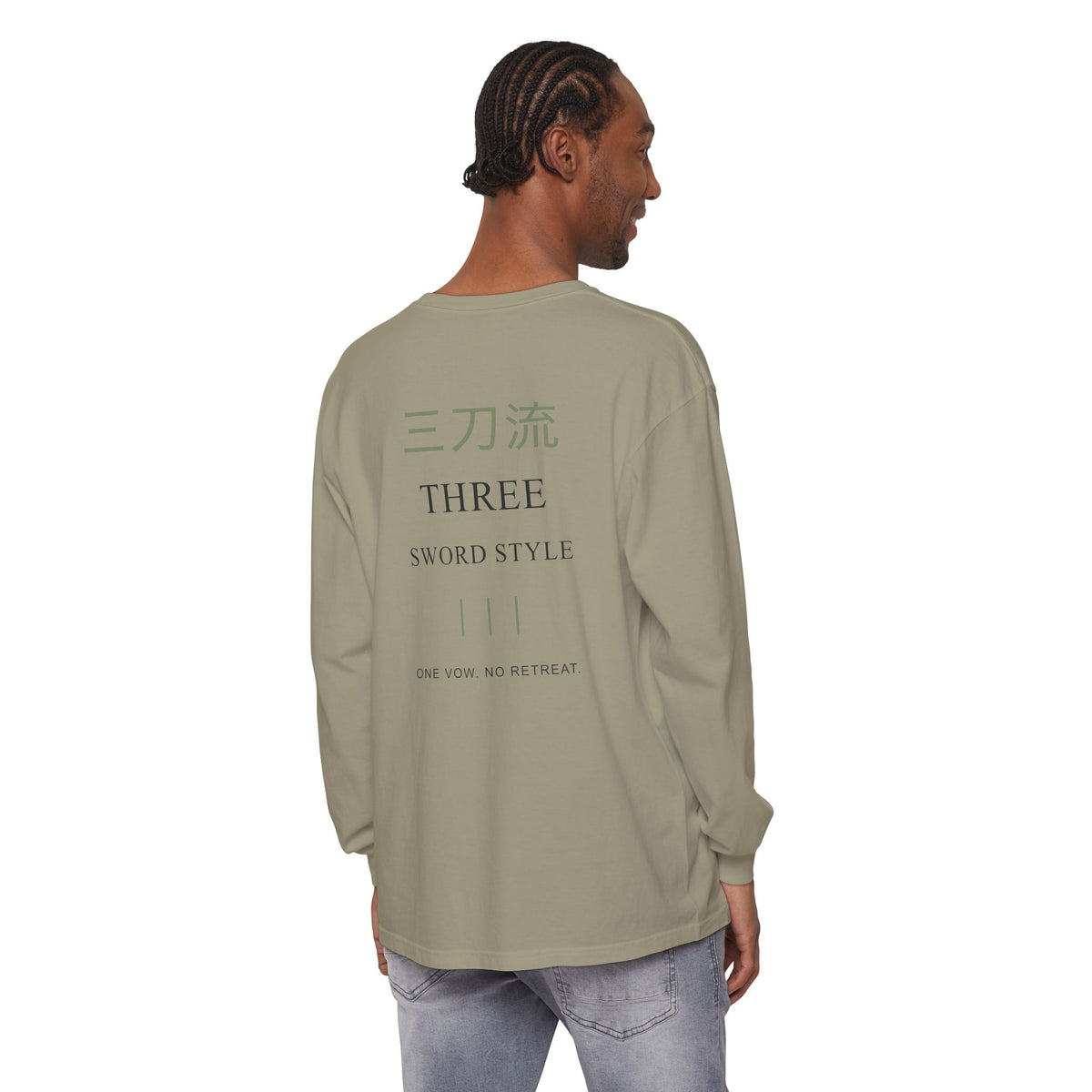 Threefold Vow Kanji Long Sleeve Tee | Inspired by Roronoa Zoro from One Piece