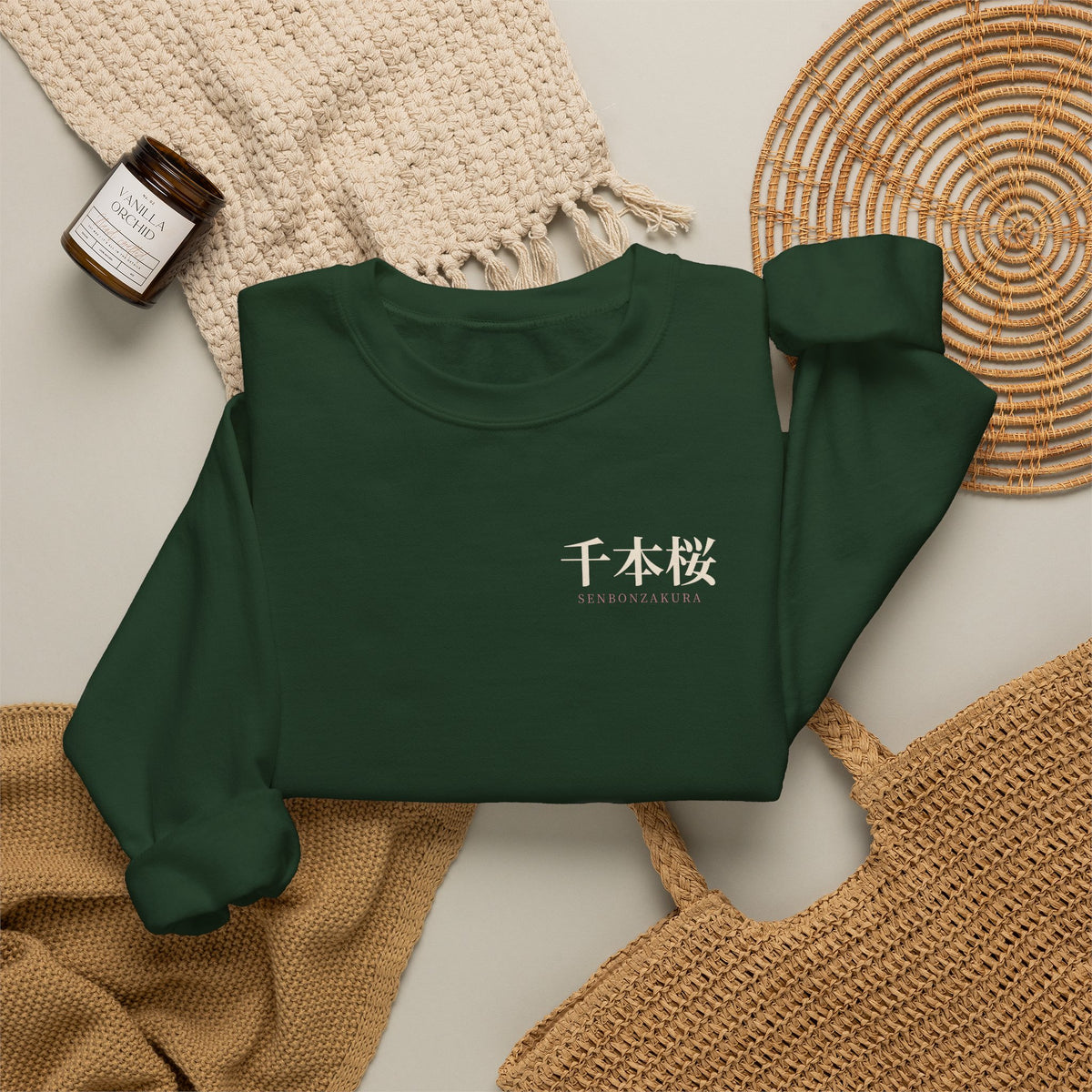 Thousand Blossoms Kanji Crewneck Sweatshirt | Inspired by Byakuya Kuchiki from Bleach