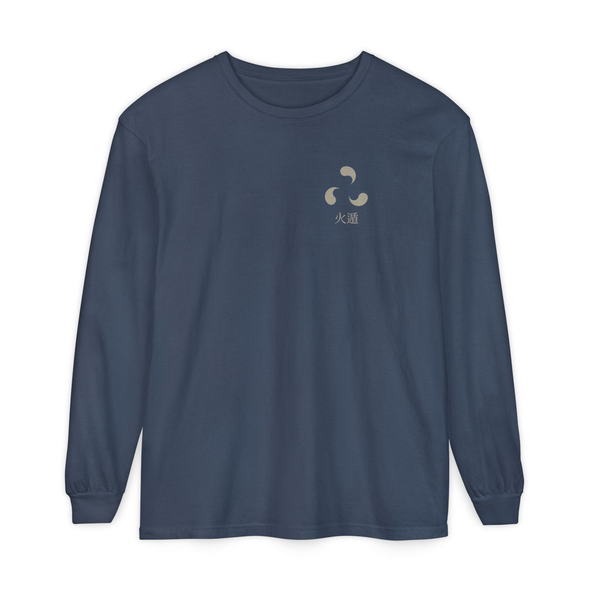 Ember Legacy Minimalist Anime Long Sleeve Tee | Fire Release Kanji Japanese Streetwear