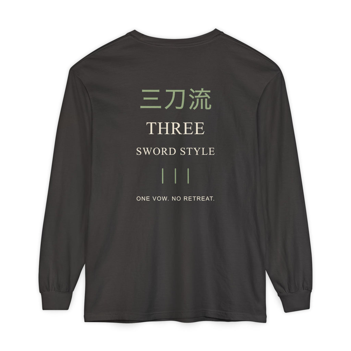 Threefold Vow Kanji Long Sleeve Tee | Inspired by Roronoa Zoro from One Piece