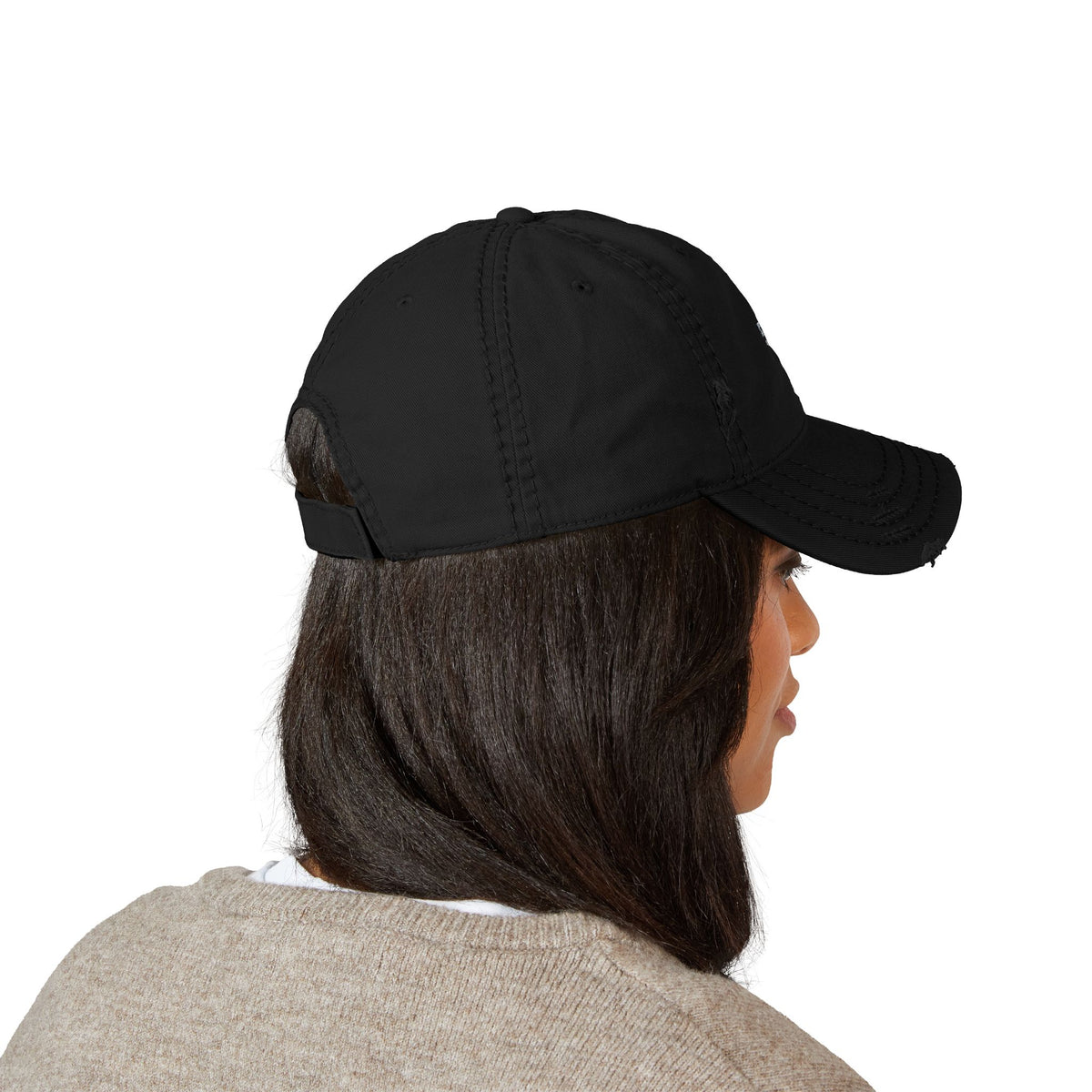 Five Percent Embroidered Dad Hat in Black — supplier lifestyle — back view