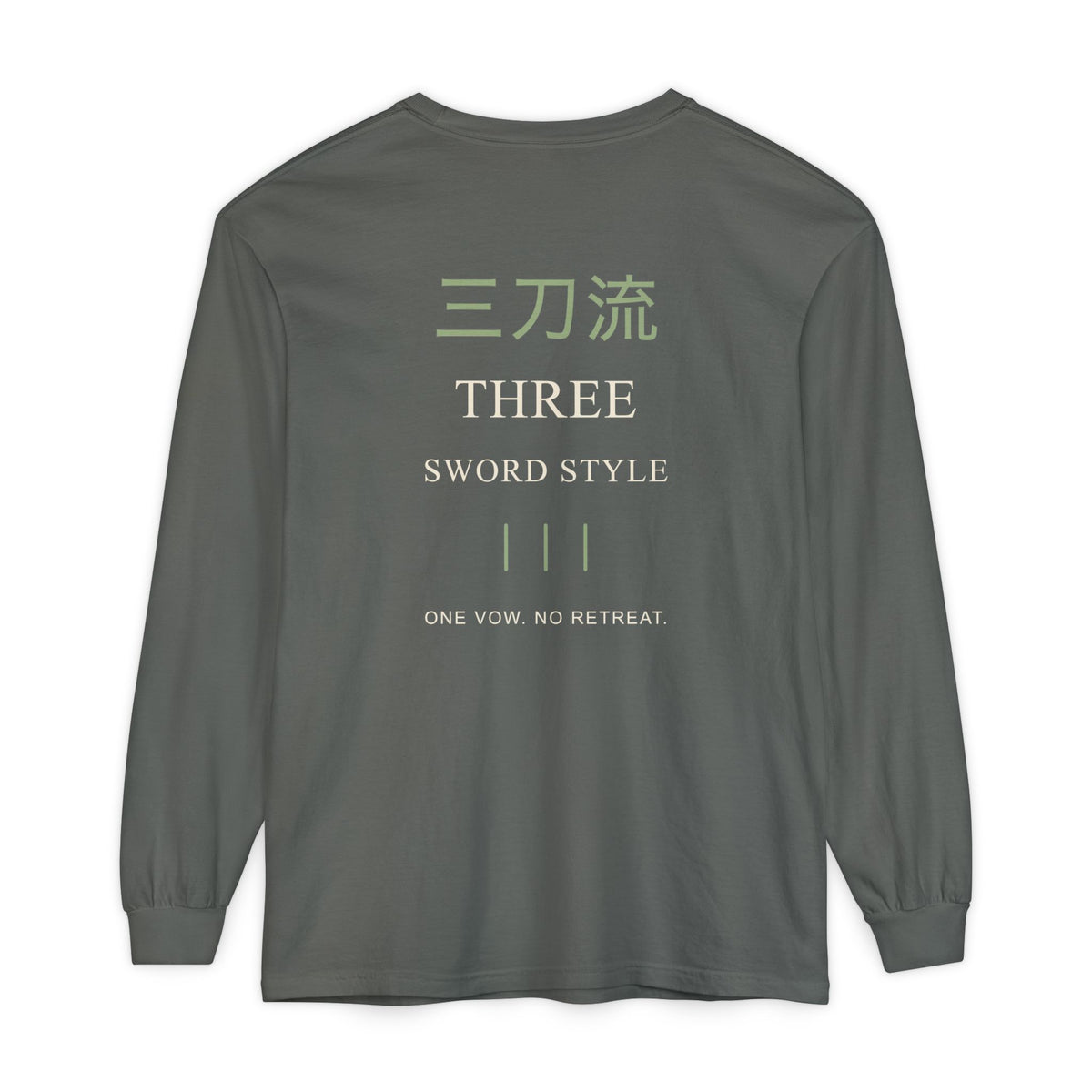 Threefold Vow Kanji Long Sleeve Tee | Inspired by Roronoa Zoro from One Piece