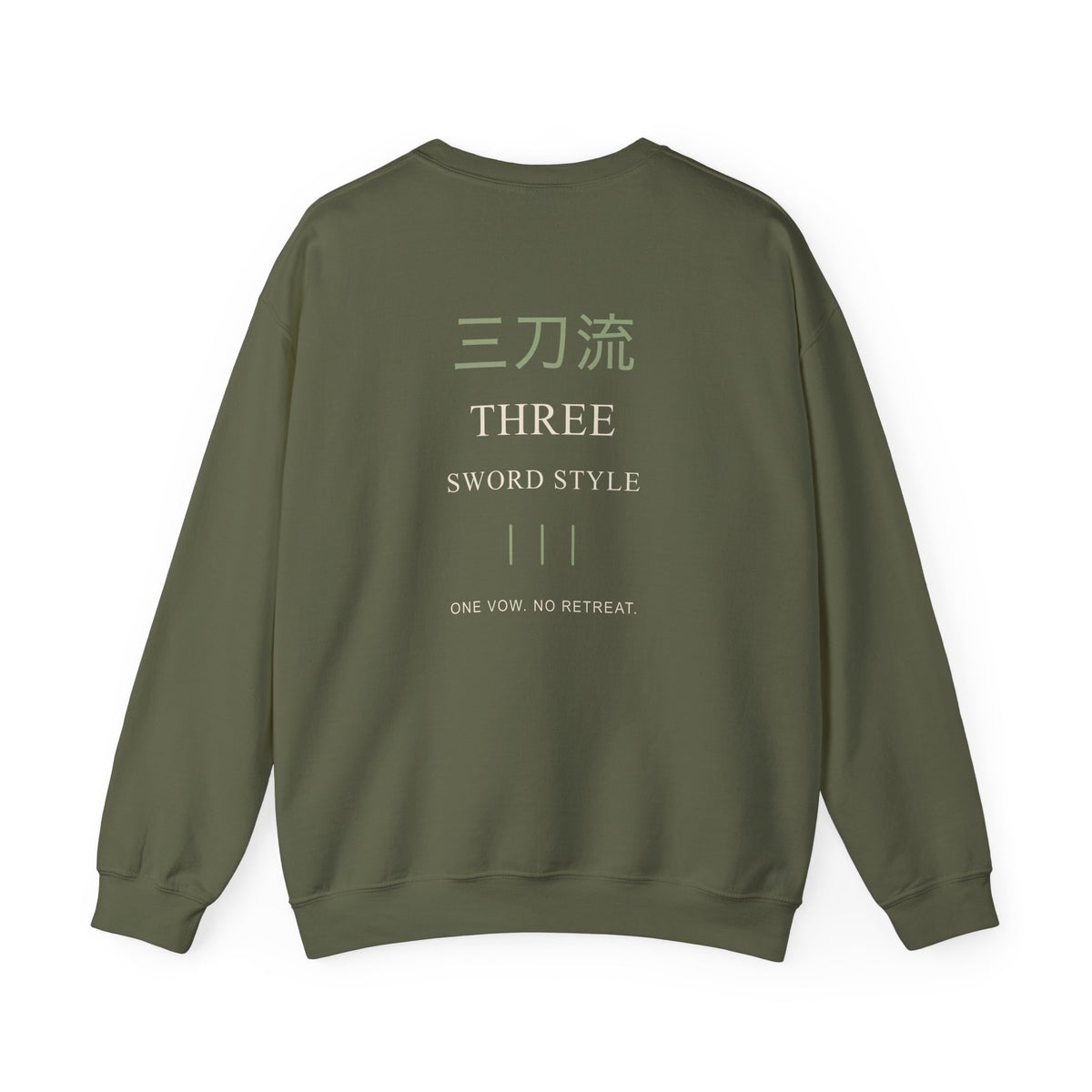 Threefold Vow Kanji Crewneck Sweatshirt | Inspired by Roronoa Zoro from One Piece