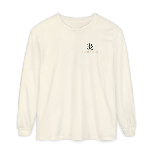 Flame Watch Kanji Long Sleeve Tee | Inspired by Kyojuro Rengoku from Demon Slayer