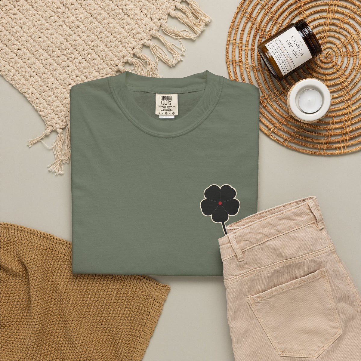 Black Clover Leaf Minimalist Heavyweight Tee | Inspired by Asta from Black Clover