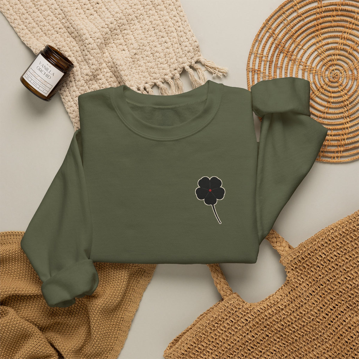Black Clover Leaf Minimalist Crewneck Sweatshirt | Inspired by Asta from Black Clover