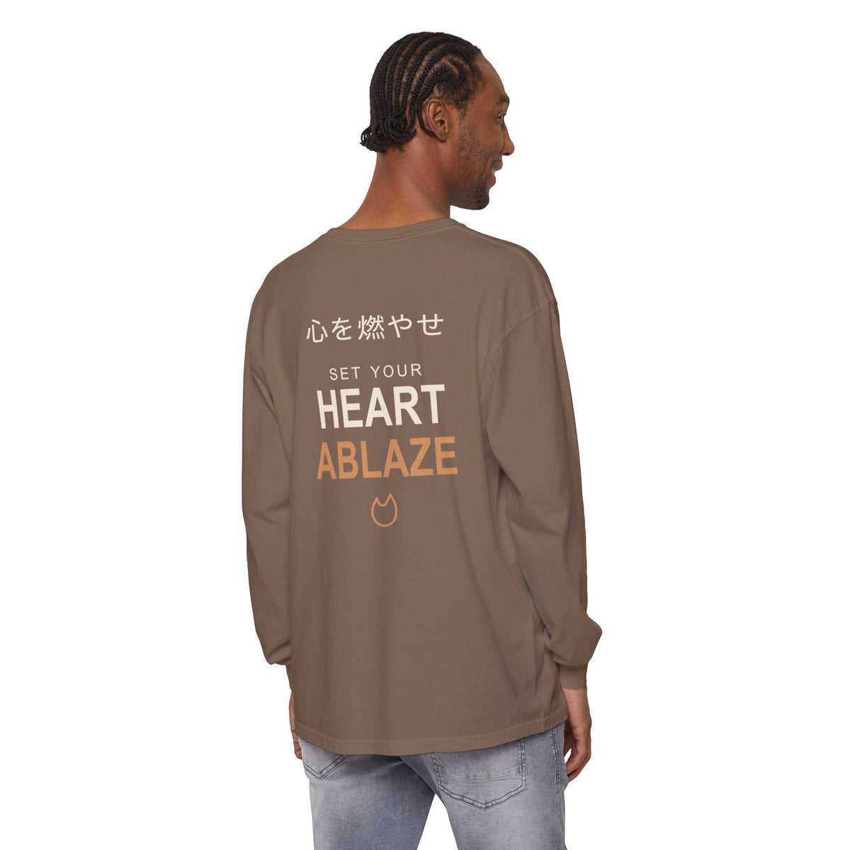 Burning Resolve Kanji Long Sleeve Tee | Inspired by Kyojuro Rengoku from Demon Slayer