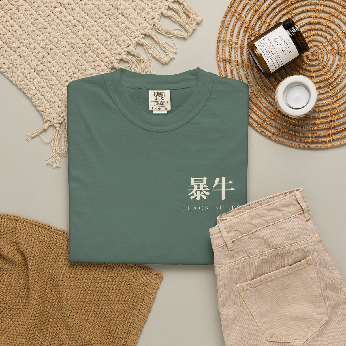 Black Bulls Kanji Heavyweight Tee | Inspired by Yami Sukehiro and the Black Bulls from Black Clover