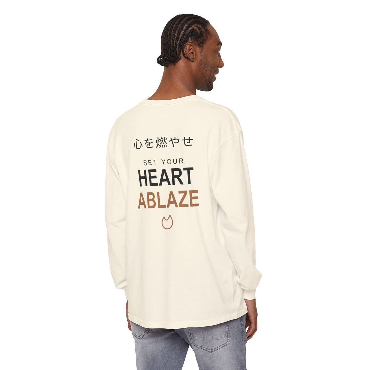 Burning Resolve Kanji Long Sleeve Tee | Inspired by Kyojuro Rengoku from Demon Slayer