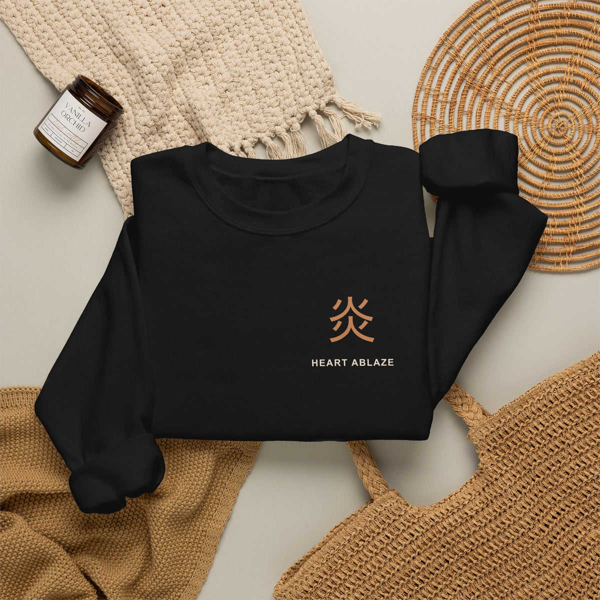 Burning Resolve Kanji Crewneck Sweatshirt | Inspired by Kyojuro Rengoku from Demon Slayer