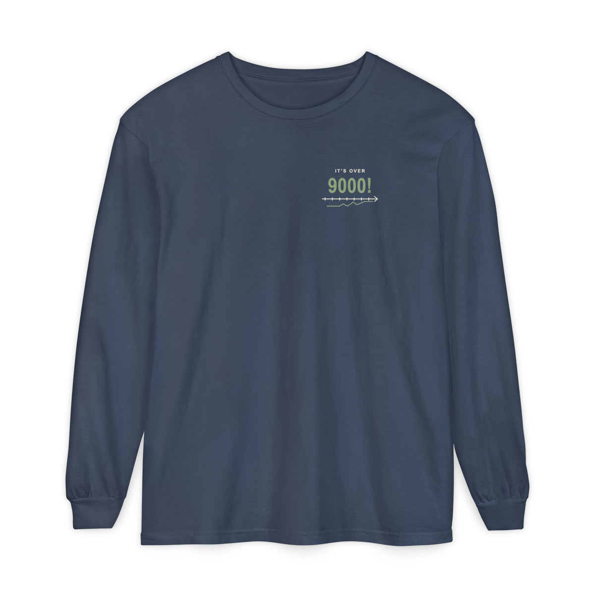 Over Nine Thousand Anime Quote Long Sleeve Tee | Power Level Japanese Streetwear