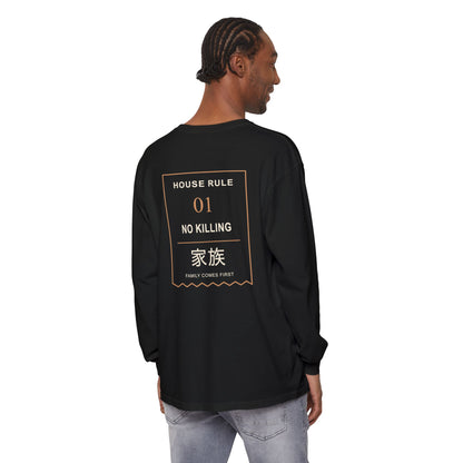 Family Policy Kanji Long Sleeve Tee | Inspired by Taro and Aoi Sakamoto from Sakamoto Days